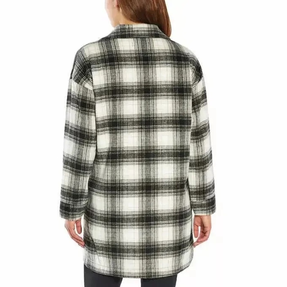 Banana Republic Oversized Ladies' Button Down Plaid Flannel Shirt Jacket Size XS - Picture 2 of 12
